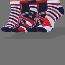 MJE Men Pack Of 5 Patterned Ankle Length Socks-8