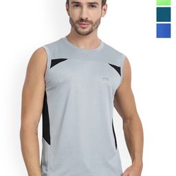 FTX Pack Of 4 Colourblocked Round Neck Gym Vests 709-1_709-6_709-9_709-15-S-picture-2