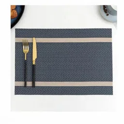 MONKDECOR 6 Pieces Blue Geometric Patterned Rectangular Table Placemat image 5