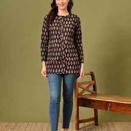 KALINI Mandarin Collar Printed Tunic image 5