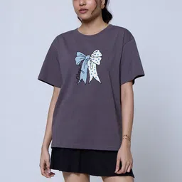 LoveDky Printed Round Neck Drop-Shoulder Sleeves Cotton Oversized T-shirt-picture-11