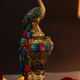 The Advitya Gold-Toned And Green Peacock Figurine Showpiece-image-91