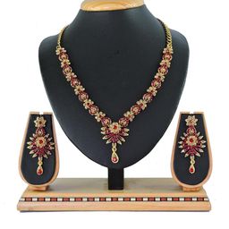 VATSALYA creation Alloy Gold- plated Red Gold Jewellery Set-18