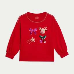 Marks & Spencer Self Design Pure Cotton Sequin Top-image-24