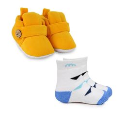 NESKA MODA Baby Boys & Girls 6 To 12 Months Combo Set of 1 Pair Cotton Socks and 1 Pair Booties-image-16