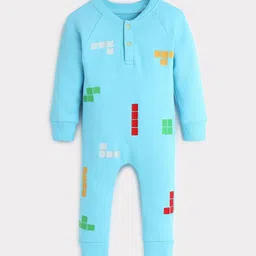 Somersault Infant Boys Building Blocks Embroidered Romper-image-3