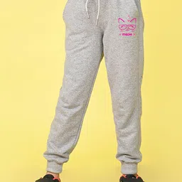 NUSYL Girls Meow Typography Printed Full Length Joggers-image-95
