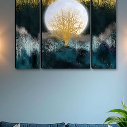 Livin'luxe Set of 3 Golden Tree & Moon Night Forest MDF Wall Art-picture-38