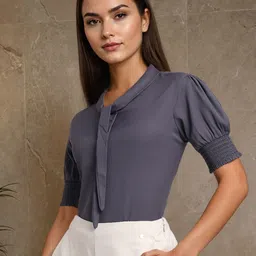 Style Quotient Women Puff Sleeve Smocked Regular Top-picture-29