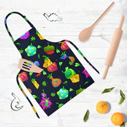 ArtzFolio Black & Green Printed Pure Cotton Apron-image-79