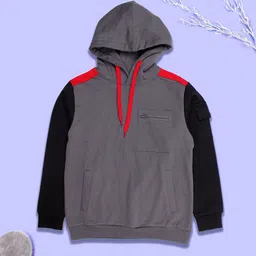 KiddoPanti Boys Colourblocked Hooded Sweatshirt-picture-39
