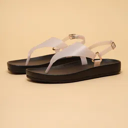 ERIDANI Trista Thong Women T-Strap Flats With Buckle-image-76