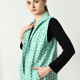 BAESD Printed Sleeveless Lightweight Open Front Jacket image 5