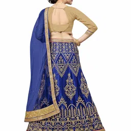 MANVAA Embroidered Thread Work Semi-Stitched Lehenga & Unstitched Blouse With Dupatta image 2