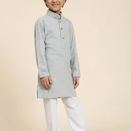 Pro-Ethic STYLE DEVELOPER Boys Ethnic Motifs Embroidered Sequined Kurta with Pyjamas image 4