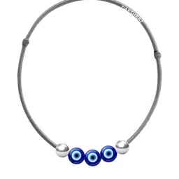 Darshraj Women 1 Pc Blue & Silver-Plated Evil Eye Artificial Beads Sterling Silver Anklet-picture-31