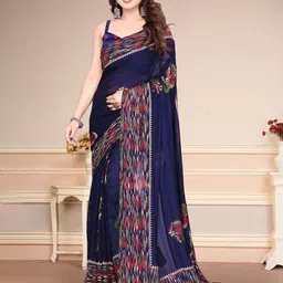 SUPERLAXMI Pure Georgette Saree With Blouse Piece-47