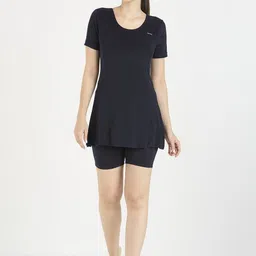 Black Panther Frock Style Round Neck Swimming Dress-picture-35