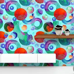 ArtzFolio Printed UV-Resistant Anti-Bacterial Artistic Watercolor Shapes Peel & Stick Wallpaper-image-54