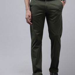 Van Heusen Men Striped Slim Fit Chinos Trousers-picture-46