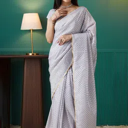 RACHNA Printed Sequinned Organza Ready to Wear Saree-picture-7