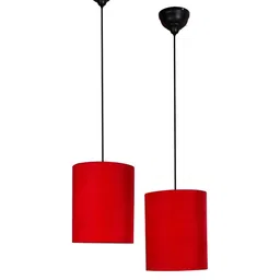Grated Ginger Set of 2 Red Solid Contemporary Velvet Hanging Light image 3