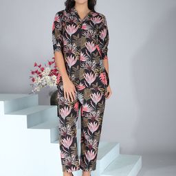 StyFun Floral Printed V-Neck Tunic With Trouser-image-11