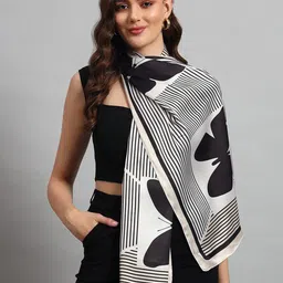 Ravaiyaa Women Silk Butterfly Printed Scarf-image-46