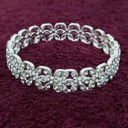 CHRISHAN Set Of 2 Sliver Plated Stone Studded Bangles image 5
