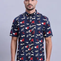 Tommy Hilfiger Men Regular Fit Spread Collar Abstract Printed Cotton Casual Shirt-image-64