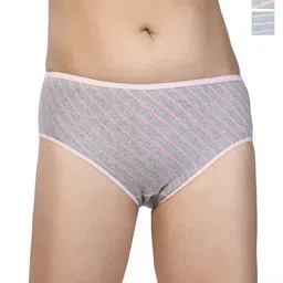 CHIC Women Pack Of 3 Striped Pure Cotton Basic Briefs-image-23