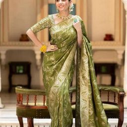 VILLE FASHION Woven Design Zari Art Silk Kanjeevaram Saree-picture-18