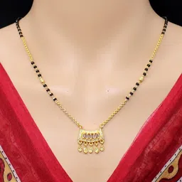 COLOUR OUR DREAMS Gold-Plated Brass Mangalsutra-16