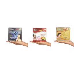 Mexico herbs Set Of 3 Diamond - Fruit Mix - 24K Gold Anti Aging Facial Kit - 110 g Each-13