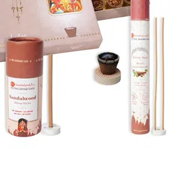 GaneshaSpeaks 95-Pcs Brown Wooden Dhoop Cup, Dhoop Stick & Incense Stick-image-45