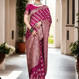 Anouk Woven Design Zari Organza Banarasi Saree-38