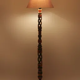 Devansh Brown & Grey Wooden Floor Lamp-33