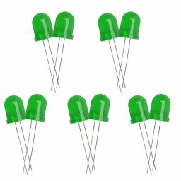 10mm Bright Green LED - 10pcs Pack-16