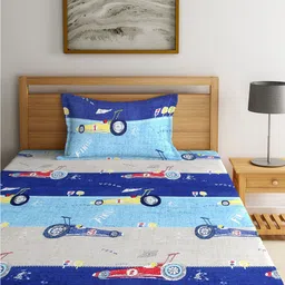 KLOTTHE Unisex Set of 2 Printed Single Bedsheet with 2 Pillow Covers image 3