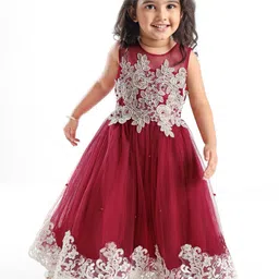 Mark and Mia Girls Floral Lace-Up Fit & Flare Maxi Dress-image-79