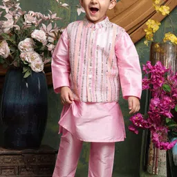 SAKA DESIGNS Boys Regular Sequinned Kurta with Pyjamas-image-25