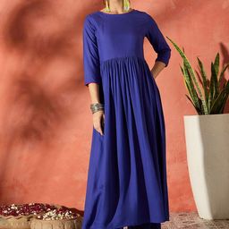 InWeave Women Anarkali Empire Kurta with Trousers-14
