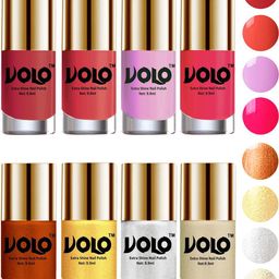VOLO Set Of 8 High-Shine Long Lasting Nail Polish - 9.9 ml Each- Combo No-59-33