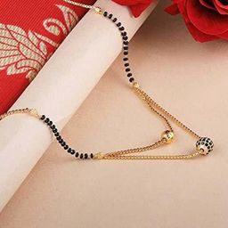 Bhumi Gold-Plated Artificial Stones and Beads Mangalsutra-47