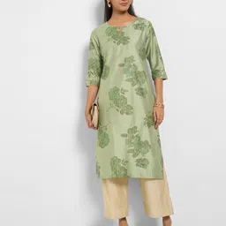 RANGMANCH BY PANTALOONS Floral Printed Straight Kurta-image-44