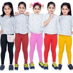 Tik Tok WEARS Girls Pink Churidar Length Leggings-picture-49