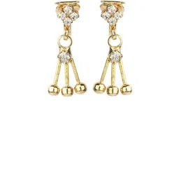 FirstBlush Gold-Plated American Diamond Stones Studded Contemporary Clip On Drop Earrings-image-17