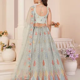 Fusionic Embellished Sequinned Semi-Stitched Lehenga & Unstitched Blouse With Dupatta image 2