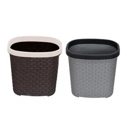 Kuber Industries Set Of 2 Textured Plastic Pedal Open Dustbin image 3