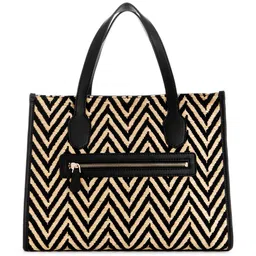 GUESS Chevron Woven Design Structured Handheld Bag image 4